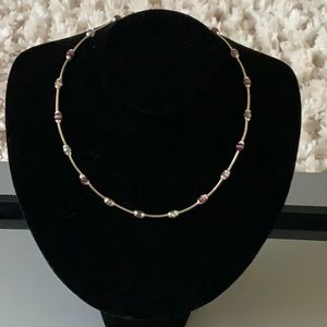 Simple Purple & Silver Necklace 🌺